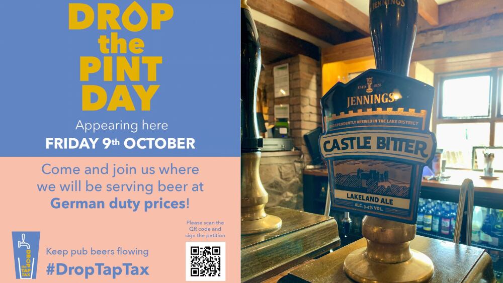 Jennings Brewery is hosting a Drop the Pint Day to show the savings on beer prices in pubs compared to Germany for its Castle Bitter