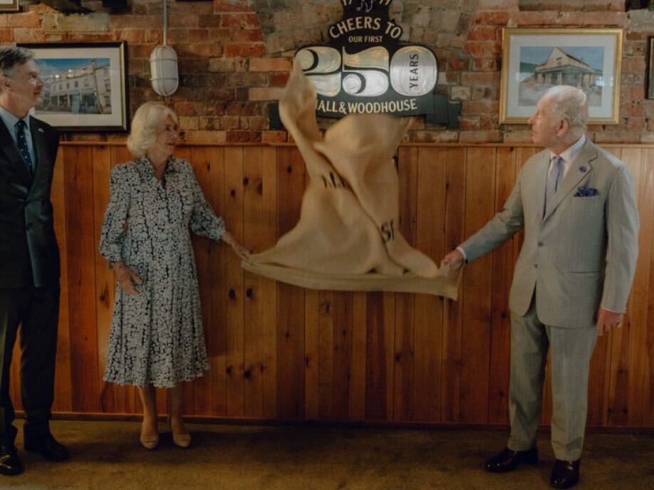 King Charles and Queen Camilla visit Hall & Woodhouse's Badger Brewery, Blandford, Dorset