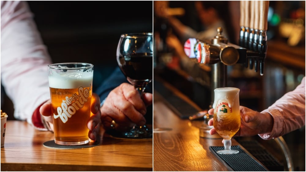 dizzy blonde and Birra Moretti Fletchers Arms Almond Robinsons