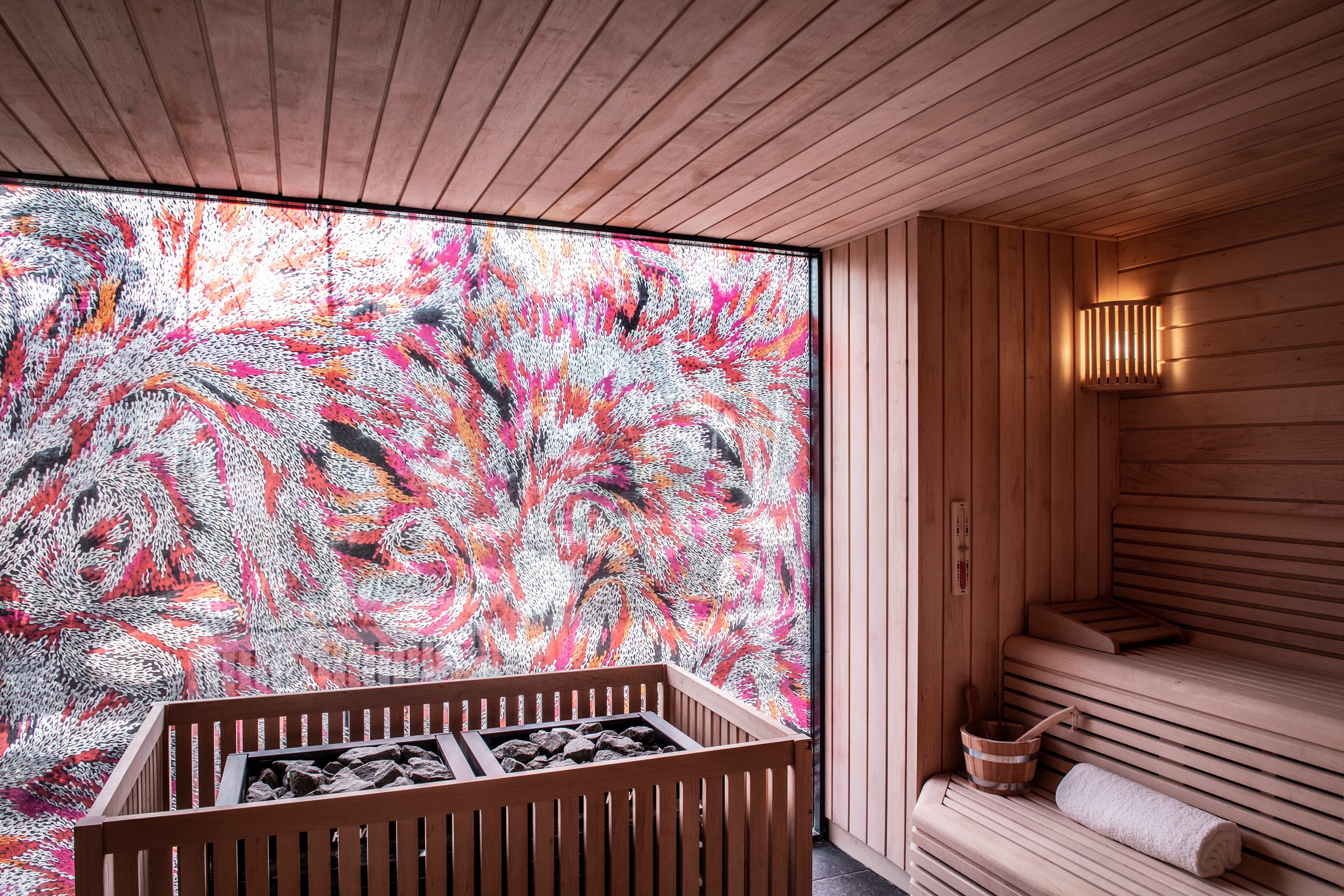 Sauna in Albamhor Spa at The Fife Arms, Braemar. Photo Credit - Sim Canetty-Clarke