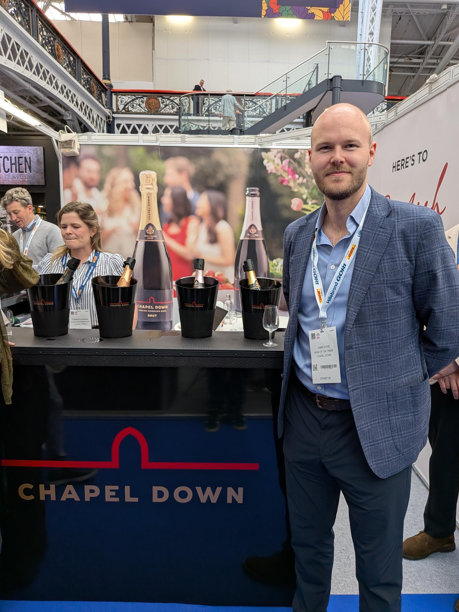 Chapel Down head of on-trade Jamie Staib at the London Wine Fair 18-20 May 2026