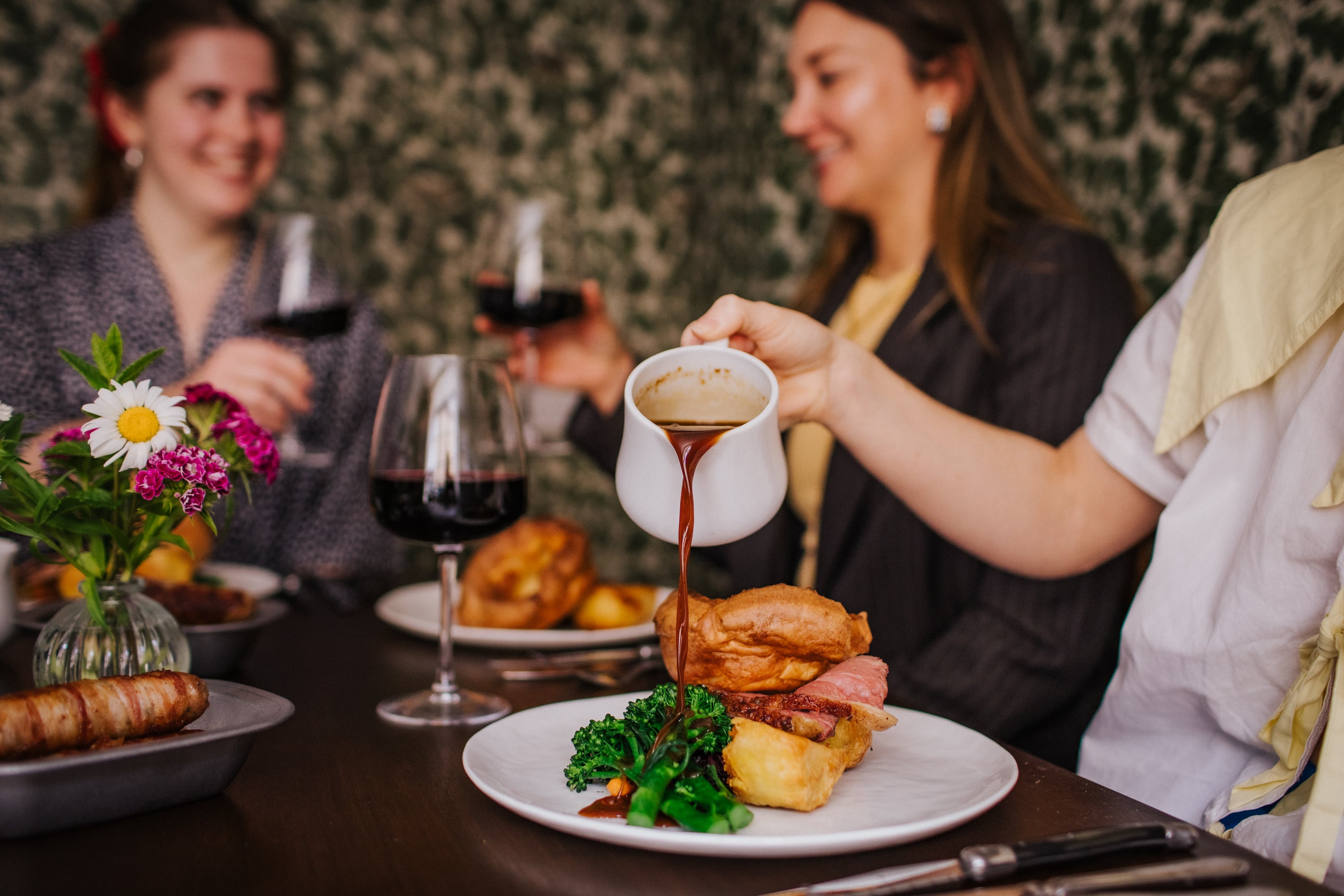 Dinner time at the Oakley Arms, Harrold