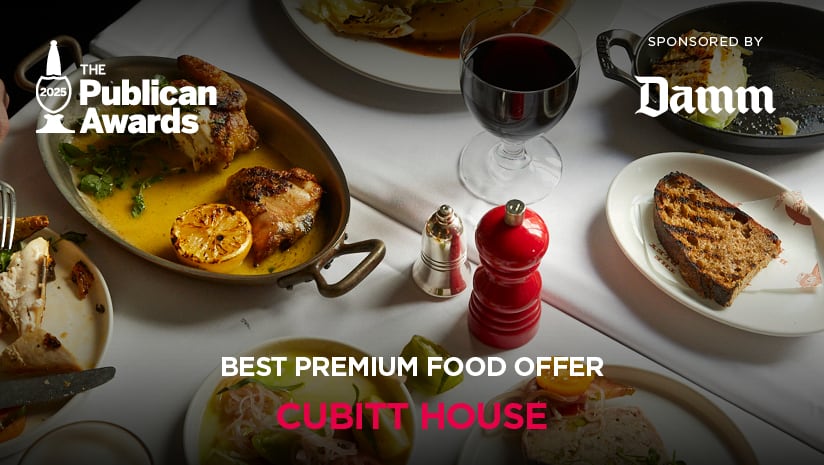 Publican Awards 2025 Best Premium Food Offer winner, sponsored by Damm: Cubitt House