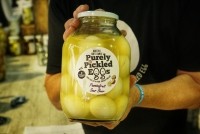 Passionfruit sour beer pickled egg, anyone?