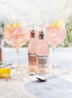 Gin and aromatic pink tonic