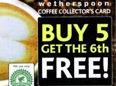 Wetherspoons loyalty card for coffee
