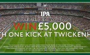 The brewer offers rugby fans the chance to kick for goal at Twickenham