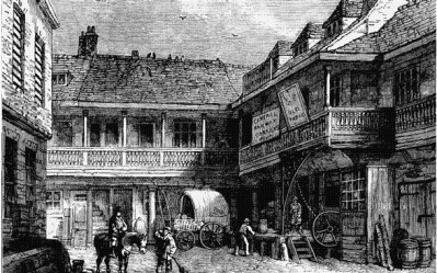 The Tabard Inn, Southwark, which was used as the starting point for Chaucer's Canterbury Tales