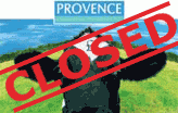 Provence ad with Closed sign