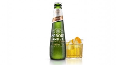 Peroni Ambra: recommended served over ice with a twist of orange peel