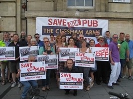 Sve the Chesham campaigners outside the Hackney Picturehouse