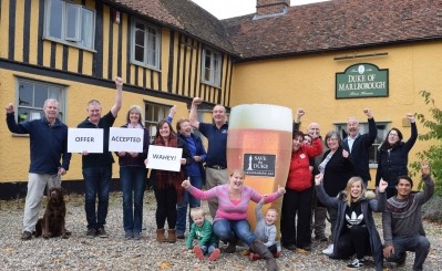 Wahey: The local campaigners have had an offer to buy the pub accepted
