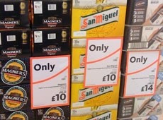 Supermarkets: cheap alcohol