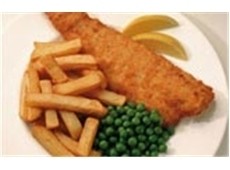 A plate of fish and chips