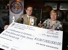Harveys brewery joint MD Miles Jenner and Camra's Paula Waters express dissatisfaction at the cost to the consumer