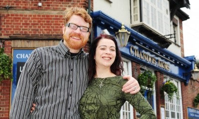 Emily Kolltveit of the Chandos Arms with her husband, Are: 