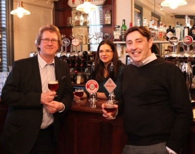 From right to left: Ian Ward, commercial marketing manager; Genevieve Upton NPD brewer; and Simon Yates, assistant head brewer, Banks's Brewery