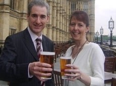 Mulholland (L) with Justice for Licensees campaigner Inez Ward