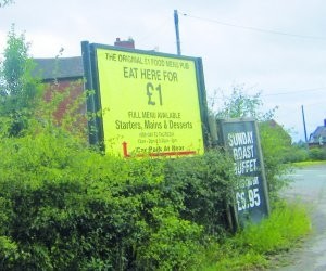 End of the road: The Four Crosses had been selling meals for £1