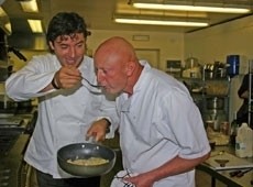 Food for thought: Novelli and Michael in the kitchen