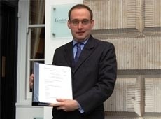 CAMRA's Jonathan Mail with a copy of the legal challenge