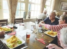 Diners at the Plough Inn