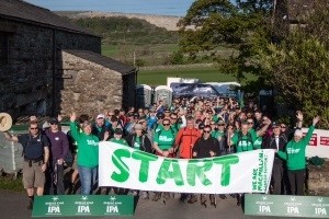Greene King staff taking part in the Yorkshire Three Peaks challenge
