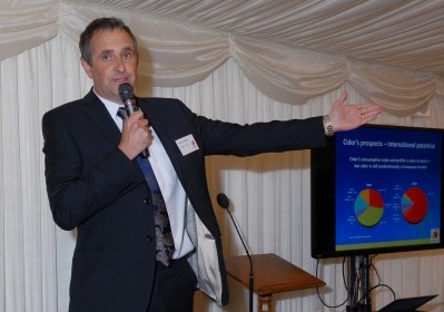 New NACM chair Martin Thatcher addressing delegates at the cider group reception in Parliament