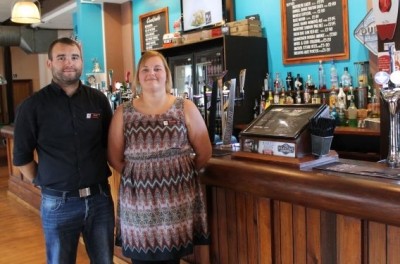 Manager of Lincoln bar, The Swan, David Andrews, and deputy manager, Danielle Marsden