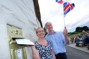 London 2012 Olympics: Pub celebrates Ben Ainslee win with golden post box on premises