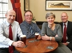 Healey (L) at a recent meeting with Unite
