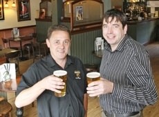 Yorkshire Pride was launched at Coopers, Guiseley, by brewery manager John Haig (L)  and pub manager Paul Huntington