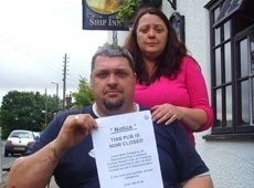Les Bentham and fiancee Siobhan have been told their pub will close as it is unviable