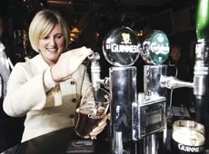 Black for black: MA features editor Robyn Black pours a Guinness