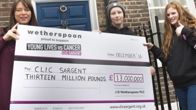 Battle: JDW reps met with two of the cancer patients to present them with the huge cheque