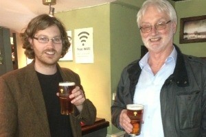 Lib Dem councillors James Baker (left) and Ashley Evans defending local pubs