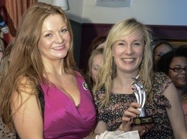 Caroline Grant, event manager, with Lucy McLean who heads winning group Lucy's Choir