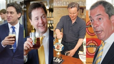 Vote pullers? (From left) Labour's Ed Miliband, Lib Dem's Nick Clegg, the Tories' David Cameron & UKIP's Nigel Farage