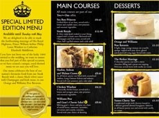 Marstons Inns & Taverns is running a Royal Wedding menu in its Milestone pubs until 10 May