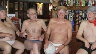 The Geezers in Bow launch naked calendar 