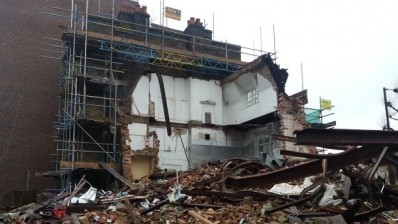 The Carlton Tavern after it was demolished 