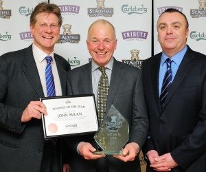 Recognition: James Staughton, St Austell Brewery managing director, John Milan, winner of the Tenants of the Year award and Peter Raybould, Coca Cola