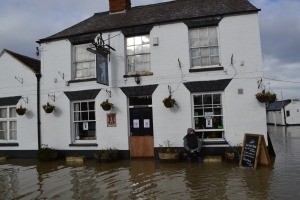The Famous White Bear in Tewkesbury is just one of a number of pubs that have been hit by flooding
