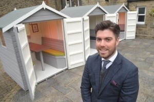 General manager Dean Castle outside the beach huts at the Black Hat