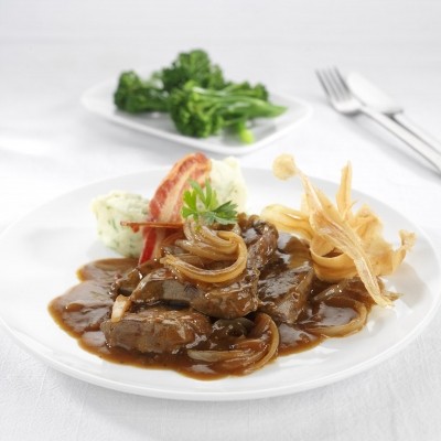 Liver and onions made from frozen
