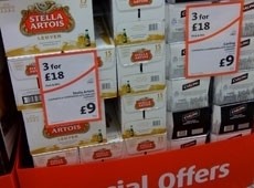 Supermarket beer: 45 cans for £18