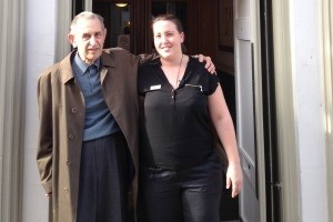 Ex-serviceman Leon Tarrant with hotel manager Donna-Marie Crawford (Credit: Your Local Paper)