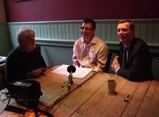 Radio host Peter White (L) with Steve Corbett and Mark Hastings