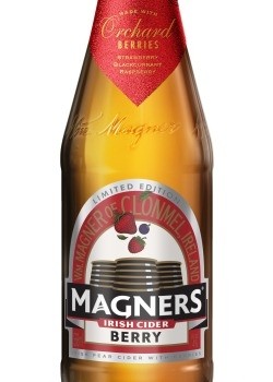 Berry is a mix of natural orchard fruits including strawberries, blackcurrants and raspberries blended with Magners pear cider