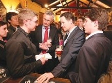 Lib Dem leader's visit to the Nags Head in Malvern led to a 30% increase in trade